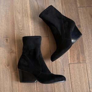 Donald J. Pliner Black Suede Heeled Boots